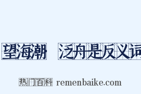 望海潮·泛舟是反义词是什么意思的图片